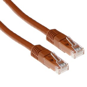 ACT Brown 1 meter U/UTP CAT6 patch cable with RJ45 connectors