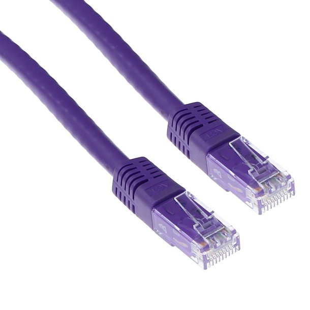 ACT Purple 0.5 meter U/UTP CAT6 patch cable with RJ45 connectors