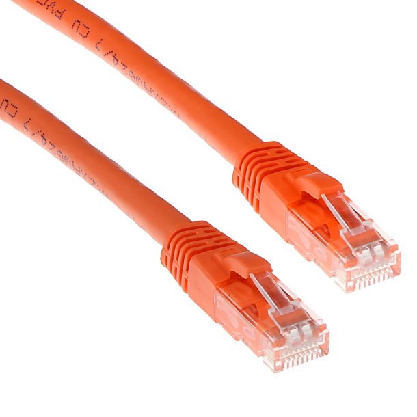 ACT Orange 0.5 meter U/UTP CAT6A patch cable snagless with RJ45 connectors