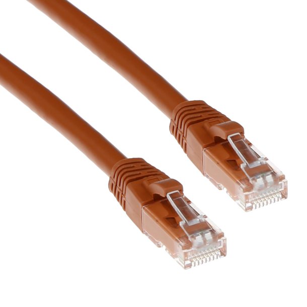 ACT Brown 0.5 meter U/UTP CAT6A patch cable snagless with RJ45 connectors