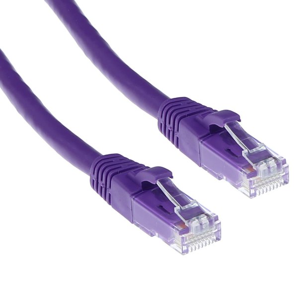 ACT Purple 0.5 meter U/UTP CAT6A patch cable snagless with RJ45 connectors