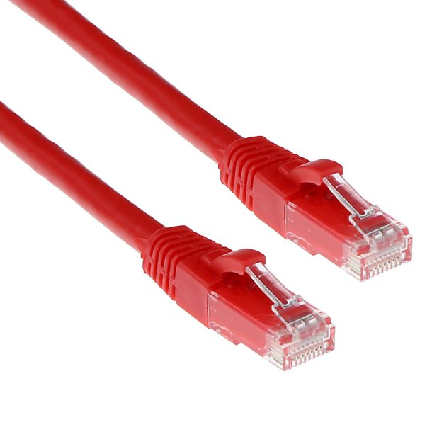 ACT Red 0.5 meter U/UTP CAT6A patch cable snagless with RJ45 connectors