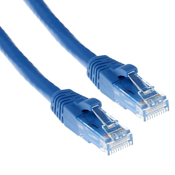 ACT Blue 0.5 meter U/UTP CAT6A patch cable snagless with RJ45 connectors