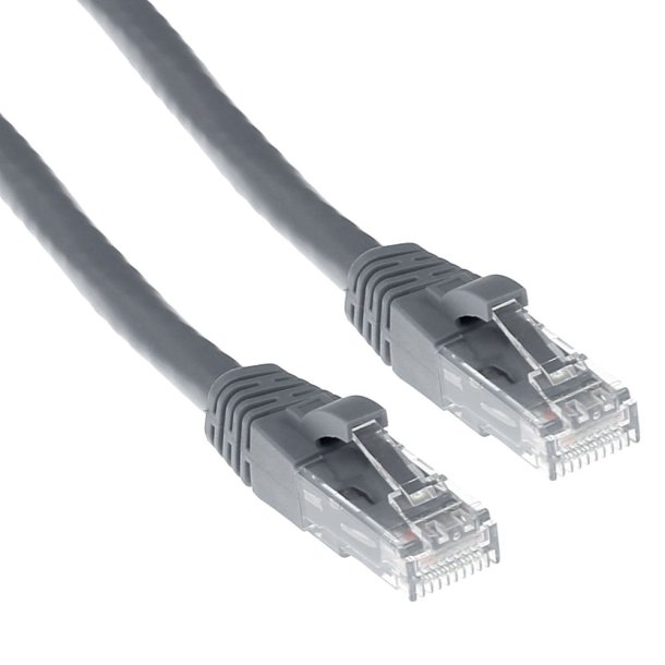 ACT Grey 1 meter U/UTP CAT6A patch cable snagless with RJ45 connectors