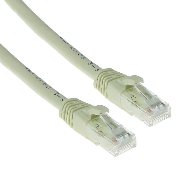 ACT Ivory 0.5 meter U/UTP CAT6A patch cable snagless with RJ45 connectors