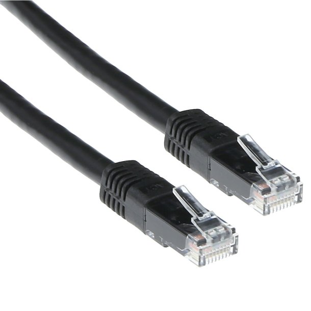 ACT Black 0.5 meter LSZH U/UTP CAT6A patch cable with RJ45 connectors