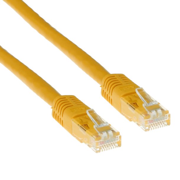 ACT Yellow 0.5 meter U/UTP CAT6A patch cable with RJ45 connectors