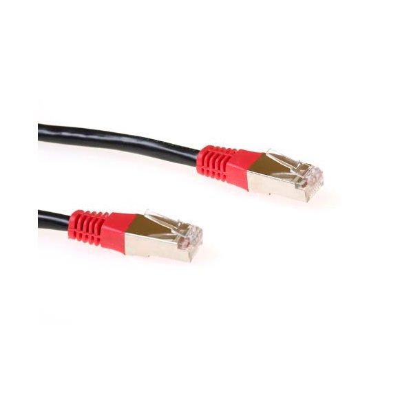 ACT Black 1 meter LSZH F/UTP CAT5E patch cable cross with RJ45 connectors