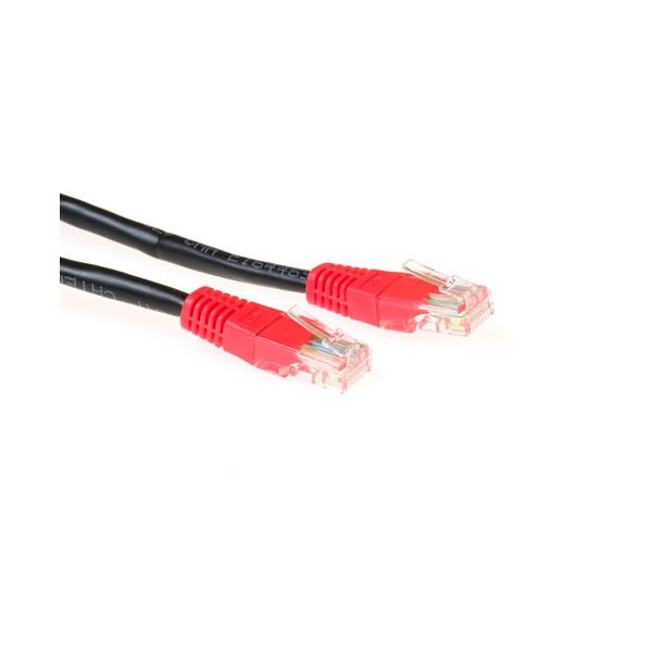 ACT Black 0.5 meter U/UTP CAT5E patch cable cross with RJ45 connectors