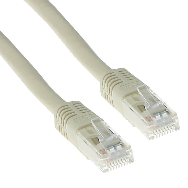 ACT Ivory 1 meter U/UTP CAT5E patch cable with RJ45 connectors