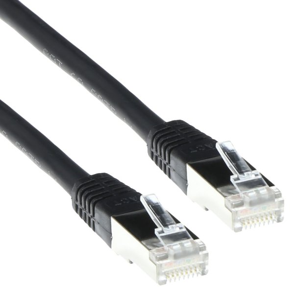 ACT Black 0.5 meter F/UTP CAT5E patch cable with RJ45 connectors