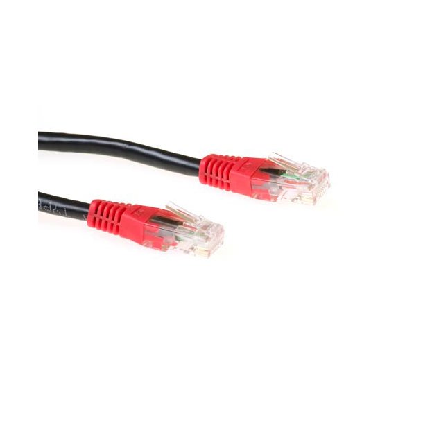 ACT Black 0.5 meter U/UTP CAT6 patch cable cross with RJ45 connectors