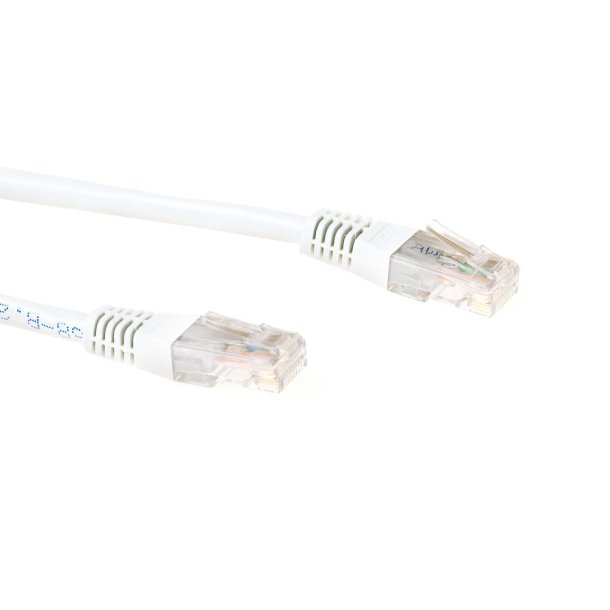 ACT White 0.5 meter LSZH U/UTP CAT6 patch cable with RJ45 connectors