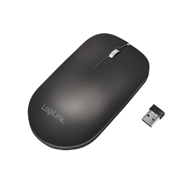 Wireless mouse, 2.4 GHz, USB-A dongle, black