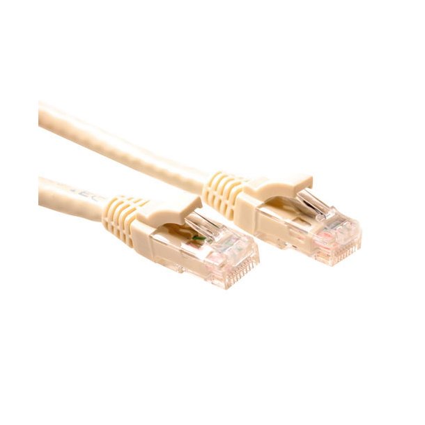 ACT Ivory 0.5 meter U/UTP CAT5E patch cable component level with RJ45 connectors