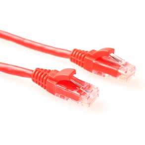 ACT Red 3 meter U/UTP CAT5E patch cable component level with RJ45 connectors