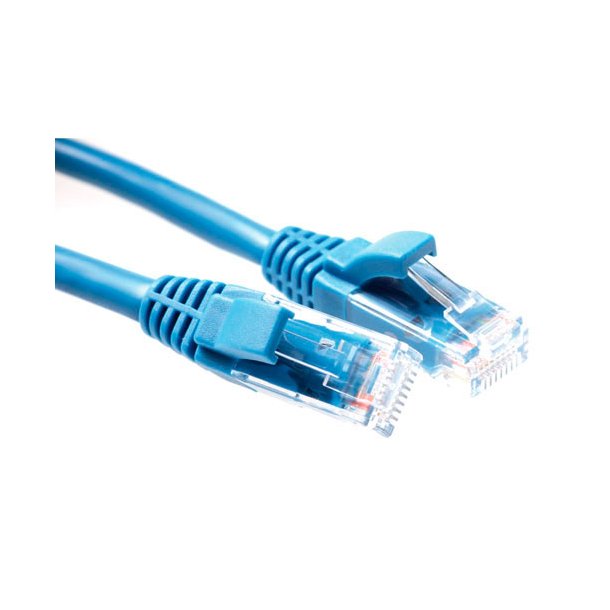 ACT Blue 0.5 meter U/UTP CAT5E patch cable component level with RJ45 connectors