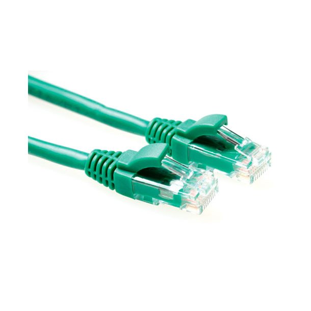 ACT Green 0.5 meter U/UTP CAT5E patch cable component level with RJ45 connectors