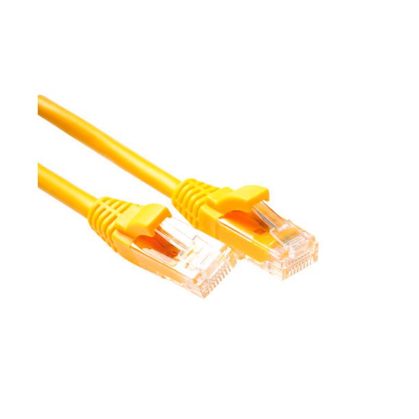 ACT Yellow 0.5 meter U/UTP CAT5E patch cable component level with RJ45 connectors