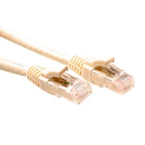 ACT Ivory 3 meter U/UTP CAT6 patch cable component level with RJ45 connectors