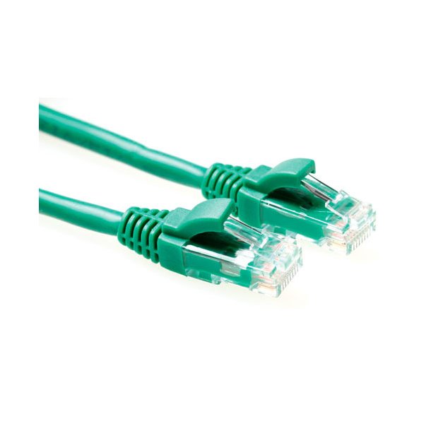 ACT Green 0.5 meter U/UTP CAT6 patch cable component level with RJ45 connectors