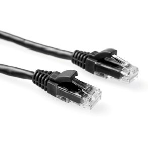 ACT Black 0.5 meter U/UTP CAT6 patch cable component level with RJ45 connectors