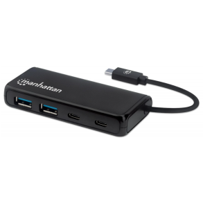 Manhatten USB-C Hub - USB-C til 2 x USB-C + 2 x USB 3.0 - 4 porte
