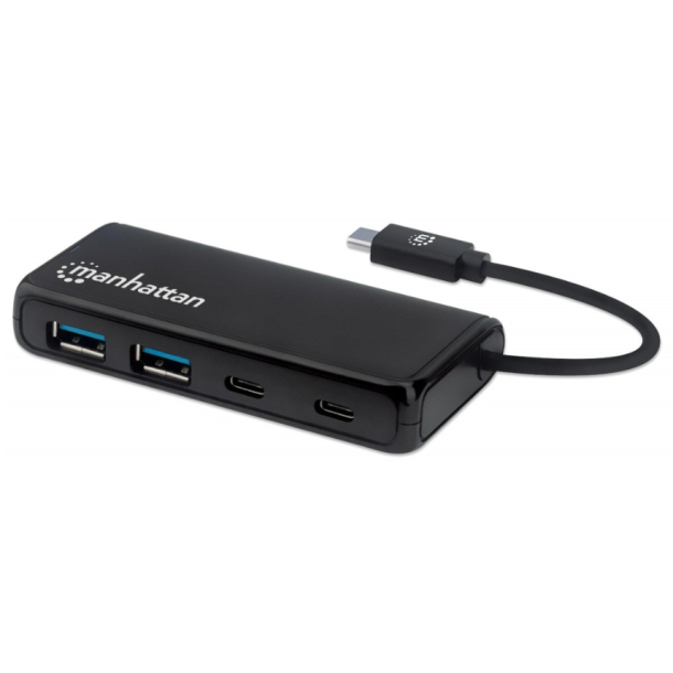 Manhatten USB-C Hub - USB-C til 2 x USB-C + 2 x USB 3.0 - 4 porte