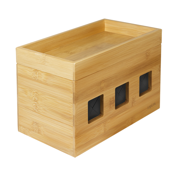 Cable box, 255x140x165 mm, bamboo