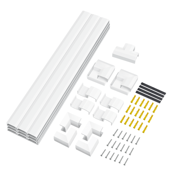 LogiLink Cable channel set, wall installation, 67pcs, white