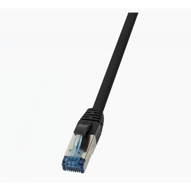 Cat.6A S/FTP, PUR patch cable, 10G, 2m, black