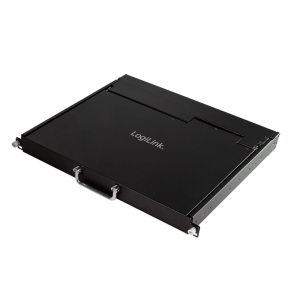 LCD-KVM-console with 8-port KVM switch, VGA, USB-A, PS/2, low installation depth, QWERTY