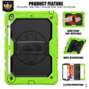 Robust cover til iPad 10,2 med kickstand og frontfilm - Grn