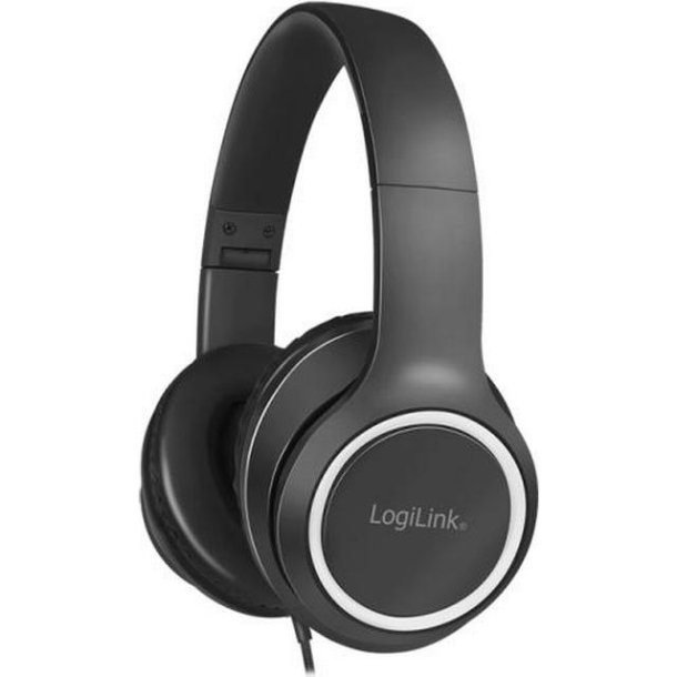 LogiLink Stereo headset high quality, 3.5 mm stereo plug, black