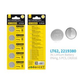 OnePlus knapcellebatteri LT62 - 3V, CR2016 - 5 pack