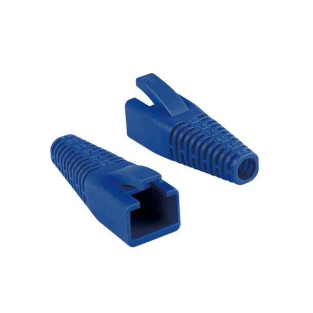 LogiLink RJ45 plug strain relief boot, cuttable, 5.5-5.8 mm, blue, 50 pcs.