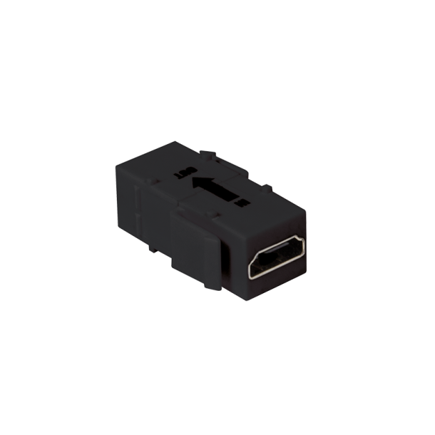 HDMI keystone coupler, A/F to HDMI A/F, 4K/30 Hz, repeater, black