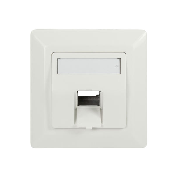 Face plate for 1 keystone jack, 45° outlet, pure white