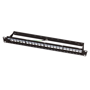 LogiLink Keystone Panel 1U, 24 ports, shielded, economy type, black