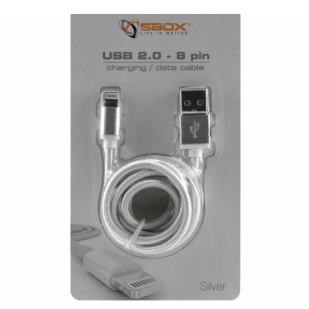 SBOX  USB 2.0 -> 8-pin Lighting cable   1,5M   SLV