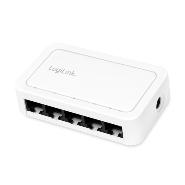 LogiLink 5-port Gigabit desktop network switch, white