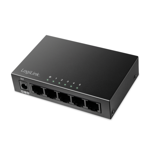 LogiLink 5-ports Gigabit desktop network switch, metal case