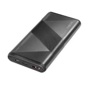 Power bank 10000 mAh, 1x USB-A QC 3.0 & 1x USB-C PD 2.0, 2-in-1 cable