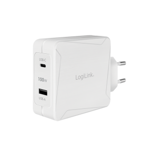 USB power socket adapter, 1x USB-C (PD), & 1x USB-A, GaN, 100 W