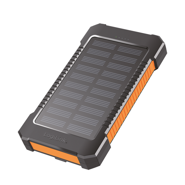 Solar power bank 6000 mAh, flashlight, 2x USB-A