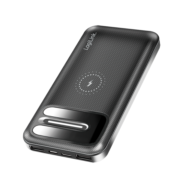 Power bank 8000 mAh, wireless charging, + 2x USB-A