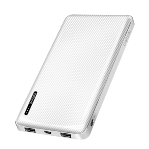 LogiLink Powerbank 10000 mAh, 2x USB-A, USB-C, micro-USB, mit Schnellladenfunktion, weiß