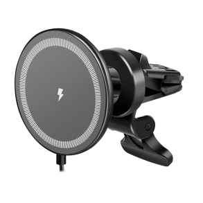LogiLink Magnetic car smartphone holder with charging function, round