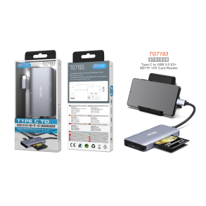 MTK Hub USB-C til 2 x USB 3.0 + kortlser til SD / TF / CF