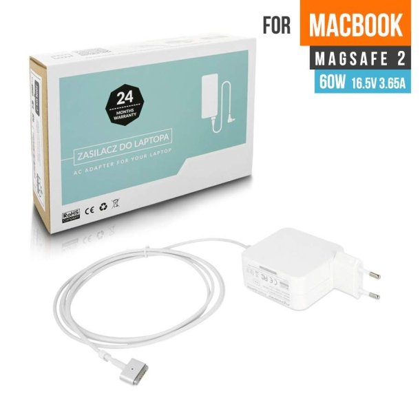 *Movano 60W Magsafe 2 oplader til MacBooks - 16.5v 3.65a